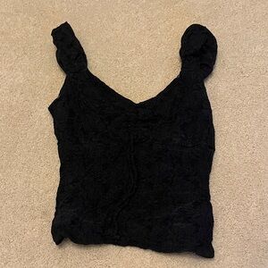 Vibe Black Lace Sleeveless Blouse
